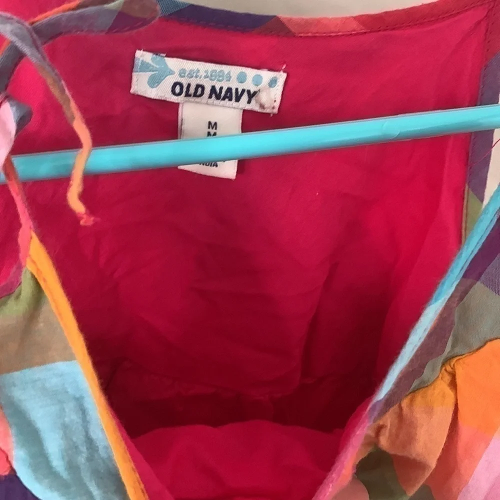 Old Navy Girls Multicolored Plaid Summer Dress